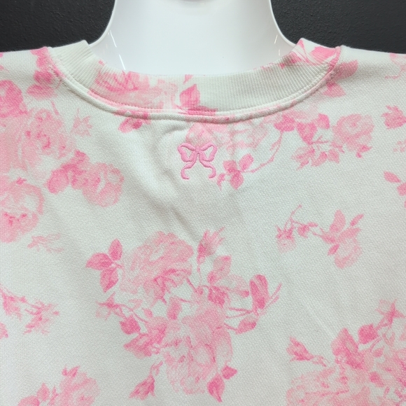 Victoria Secret PINK x LoveShackFancy Oversized Sweatshirt Large Bling Dog Flora - Picture 6 of 10